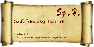 Szádeczky Henrik névjegykártya