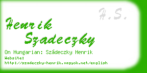 henrik szadeczky business card