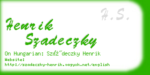 henrik szadeczky business card